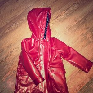 Red baby gap rain coat. Size 3 years old